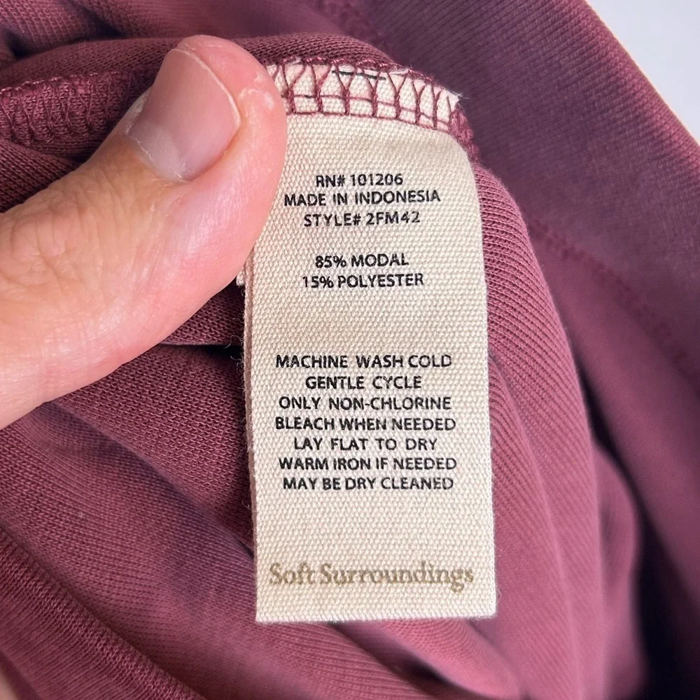 Soft‎ surroundings Burgundy outfit set Pants XS  Top S Old Money Comfortable